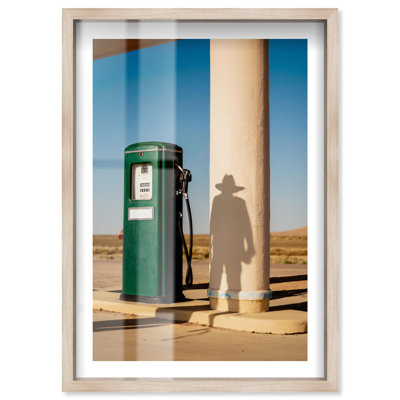 Desert Fuel Stop Shadowbox Print Photography Prints by Notoriart, Blonde Frame, 24 x 36
