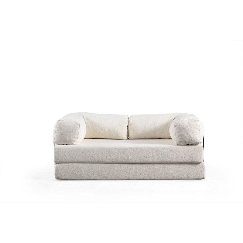 Canapé-lit 3 places, H 39,37 po x l 78,74 po x P 31,5 po, 2, Blanc