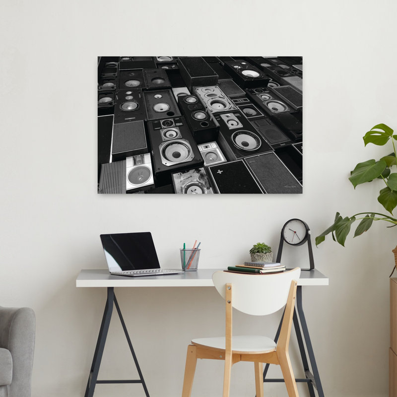 «Never Enough Speakers», art abstrait rétro, H 24 po x l 36 po
