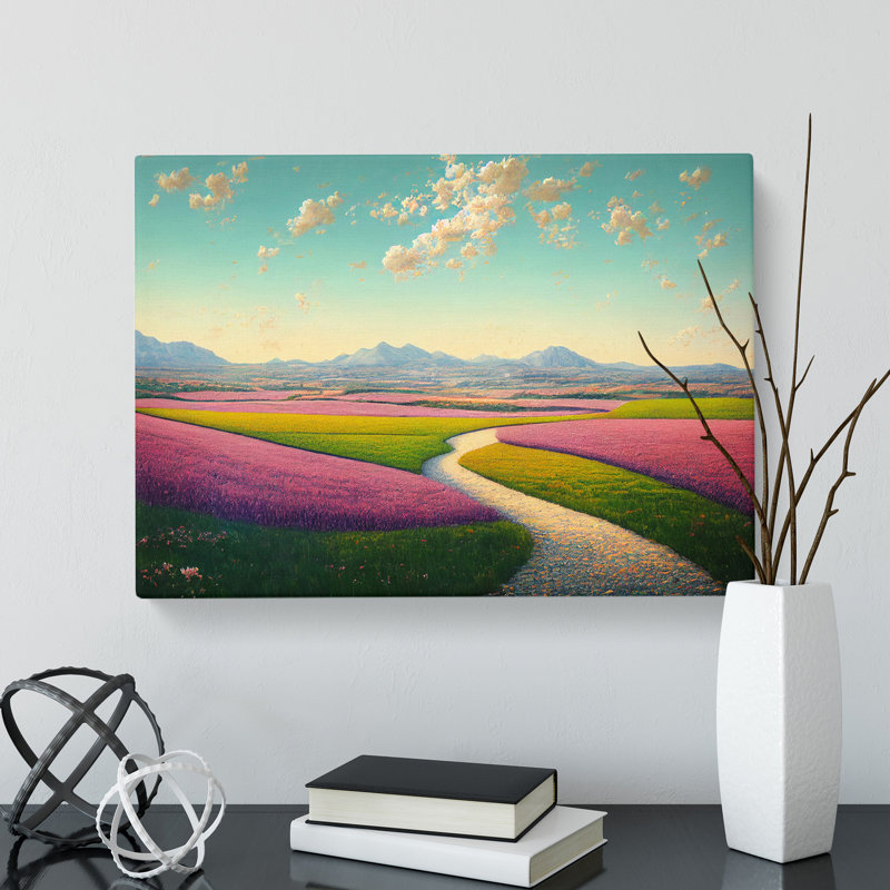 Pretty Spring Meadow Landscape Vol.3 - Wrapped Canvas, 40cm H x 60cm W x 3cm D