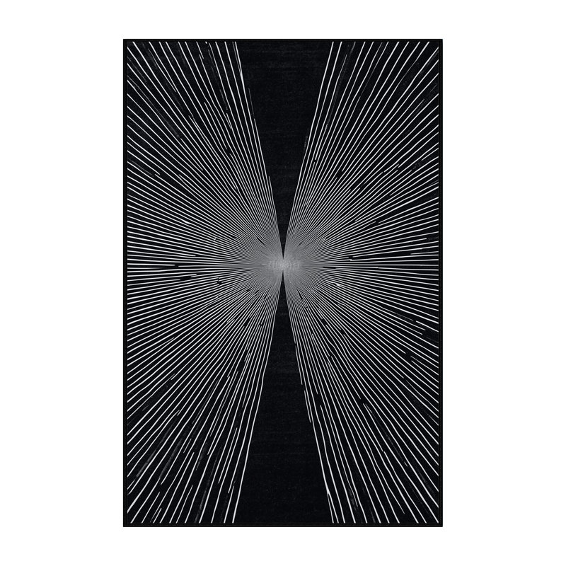 Soft Plush Evenson New Years Modern & Contemporary Abstract Area Rug in Gray – Black Binding, 8x10