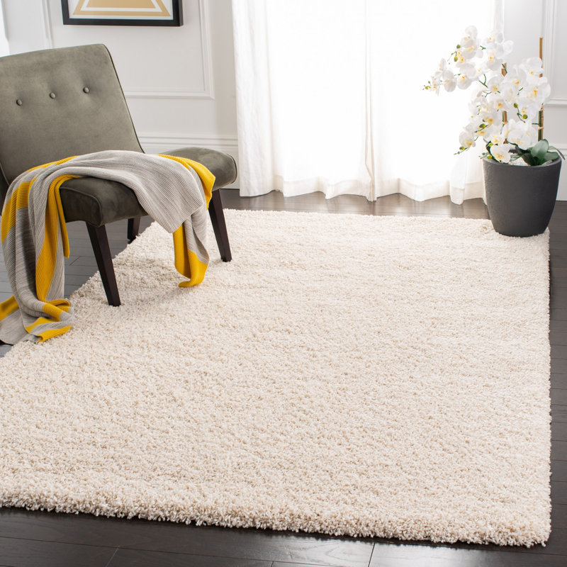 Okeelanta Shag 500 Performance Solid Color Rug, Rectangle 3'11" x 6'