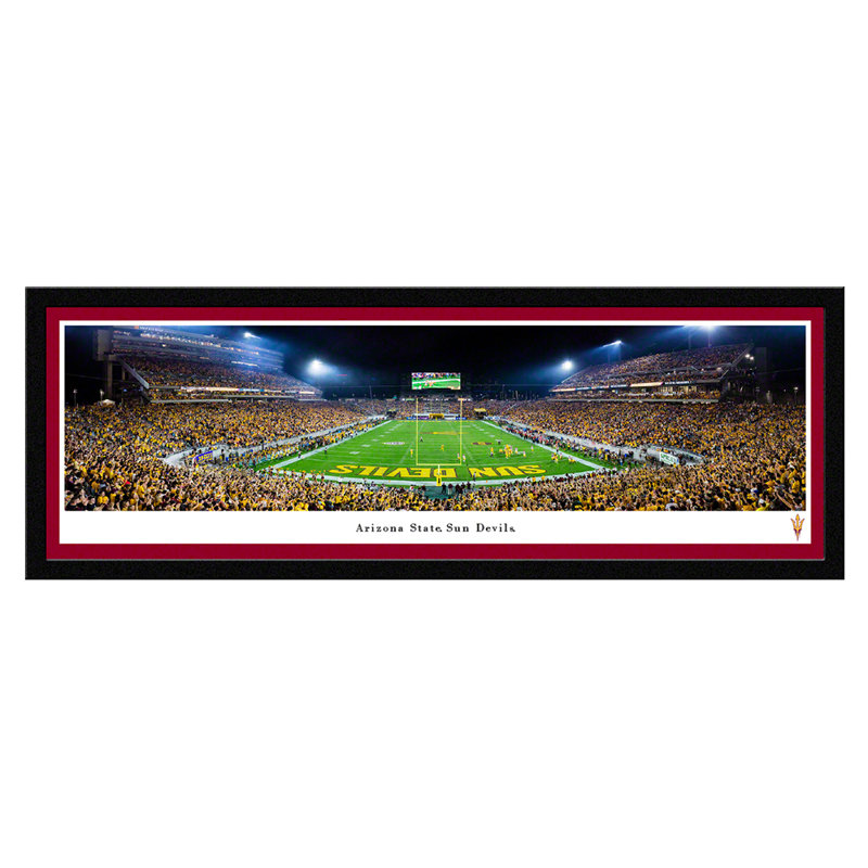 Impression panoramique Arizona State Football, H 15,5 po x l 42 po x P 1,125 po, Cadre noir
