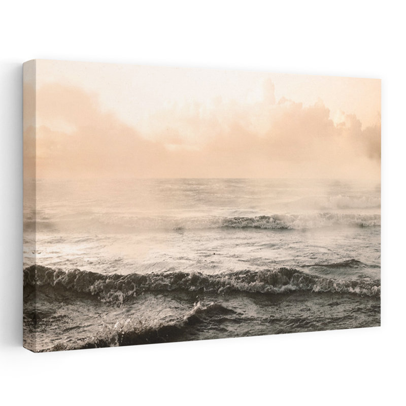 Moody Ocean, art abstrait de paysage côtier, H 24 po x l 16 po