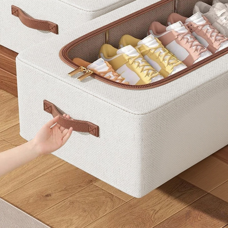 Shoe Storage Box Side Opening Space Saving Transparent Folding Shoe Cabinet Underbed Shoe Storage Box Car Shoe Rack, A