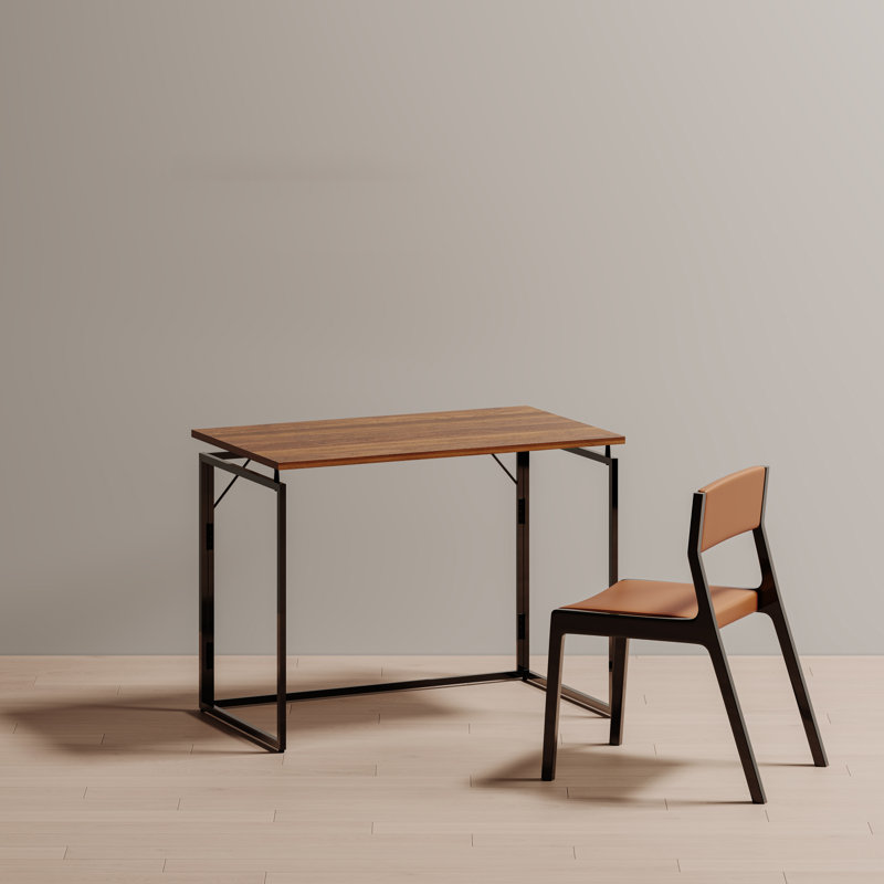 Petit bureau pliant de 80 cm (31,5 po) - Aucun assemblage requis. Bureau compact et pliable idéal pour les petits espaces, table de travail portative pour écrire, étudier, travailler à la maison, au bureau, dans une chambre ou un dortoir. Plateau en panneaux de particules et structure en acier.