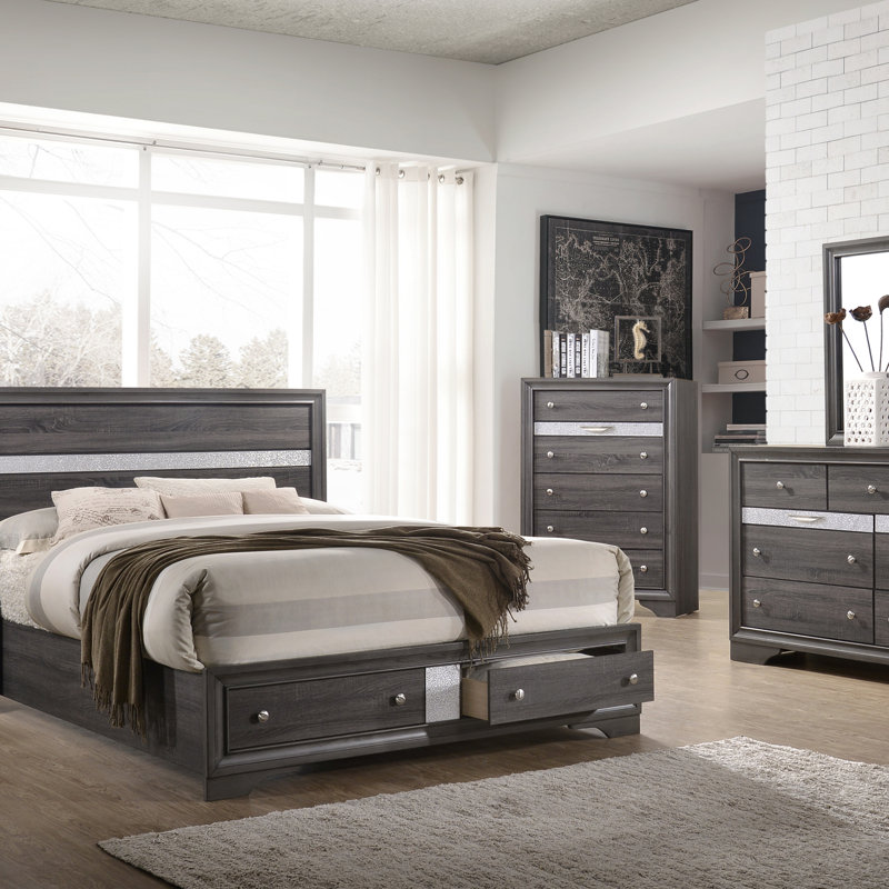 Table de chevet Matrix - gris, Gris