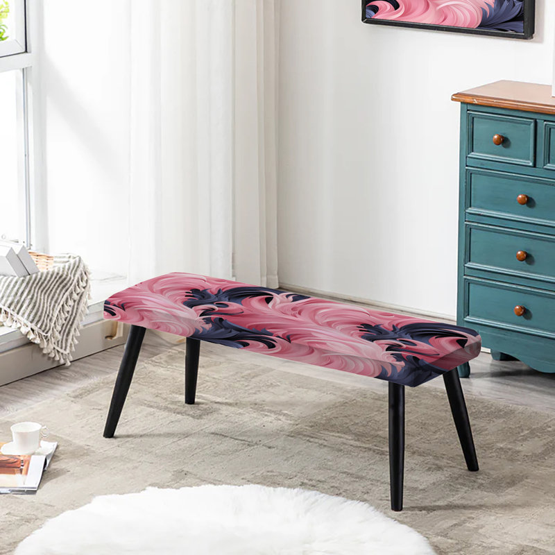 Sphynx rose en spirale - Banc rembourré noir abstrait