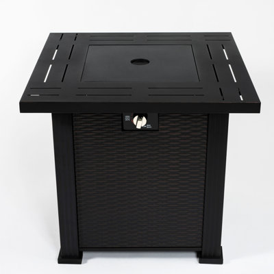 Table carrée à gaz 28 pouces, alimentée au propane, 40000BTU, sans pare-brise, acier au propane, approuvé, pare-pluie