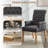 Tufted Upholstered High Back Dining Armchair, Linen-1544929033