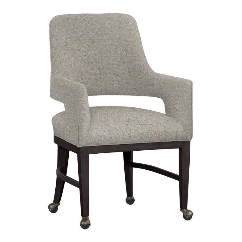 Chaise avec accoudoirs Josie, Gris anthracite, Lin 3152