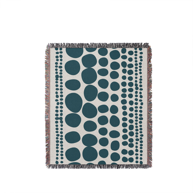Jeté en coton Ajani, Teal, 60 po x 80 po