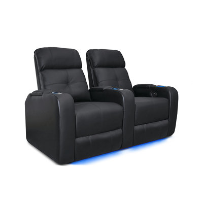 Upholstered Home Theater Seating with Cup Holder