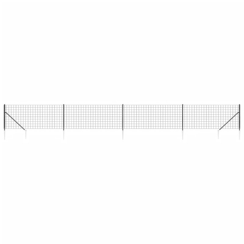 Ashleh Metal Wire/Mesh Fence, Anthracite, 80cm H x 1000cm W x 10cm D, 7