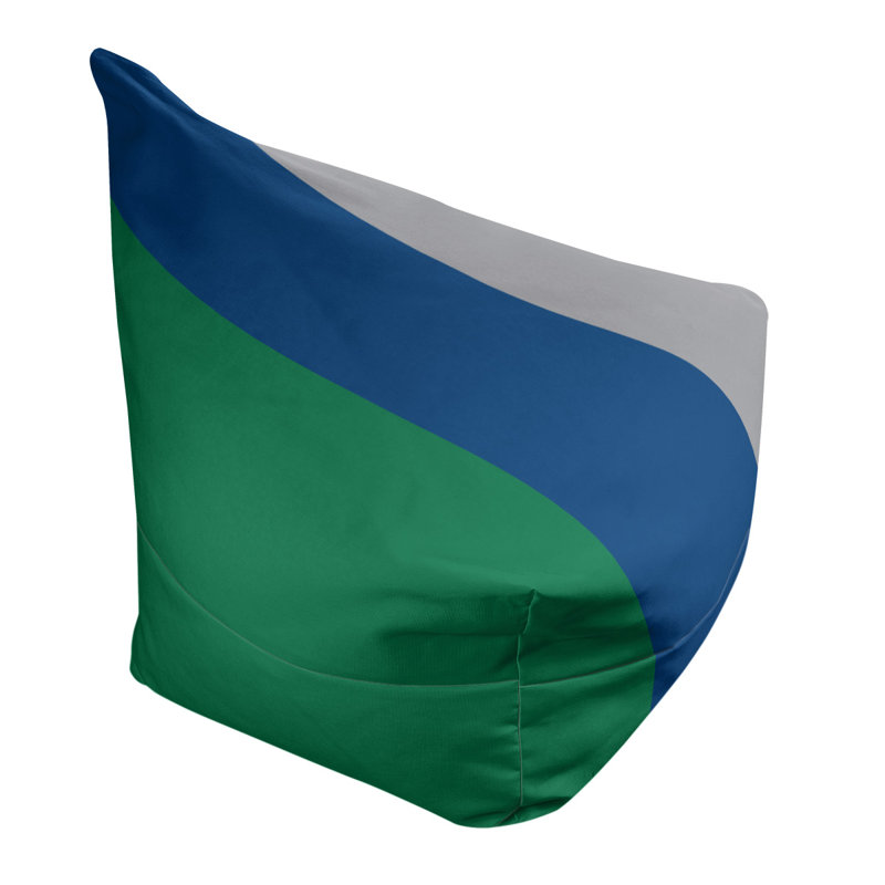 Bean Bag Cover, 42" H x 38" W x 2" D, Green/Dark Blue/Cool Gray