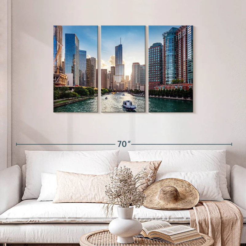 Sirci Chicago Riverscape, H 28 po x l 45 po