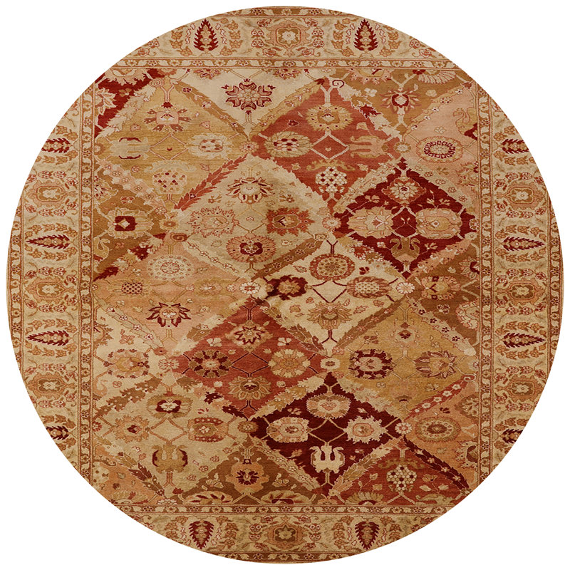 Tapis oriental brun / rouge Ristro, Rond 4 pi