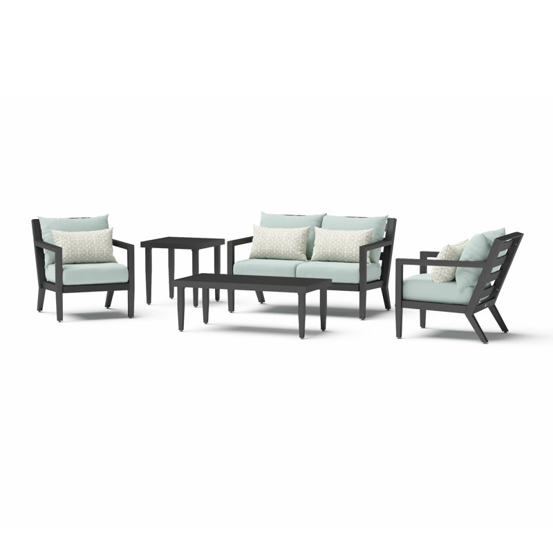 Ensemble de conversation avec canapé 5 pièces Marla Northridge avec coussins Sunbrella®, Toile spa Sunbrella®