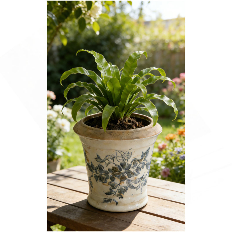 Jardinière en céramique 5,3 x 5,3 x 5,1 po à motif floral, ensemble de 4