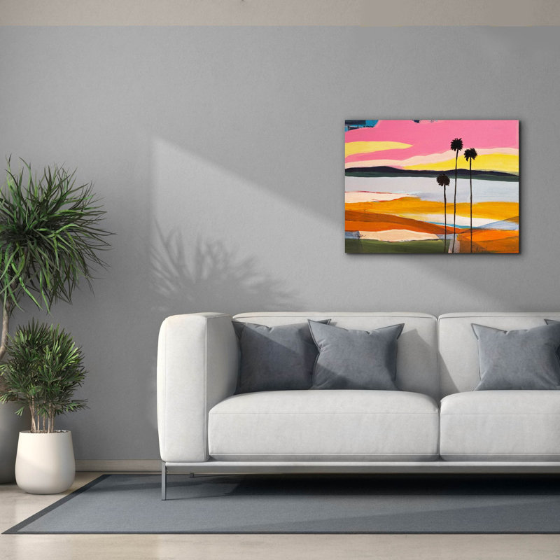  «Where The Palms Sway 1» par Jan Weiss, art mural sur toile, 34 po x 26 po