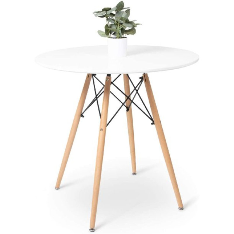 Lotasha Round Solid Wood Base Dining Table, 30" H x 28" W x 28" L