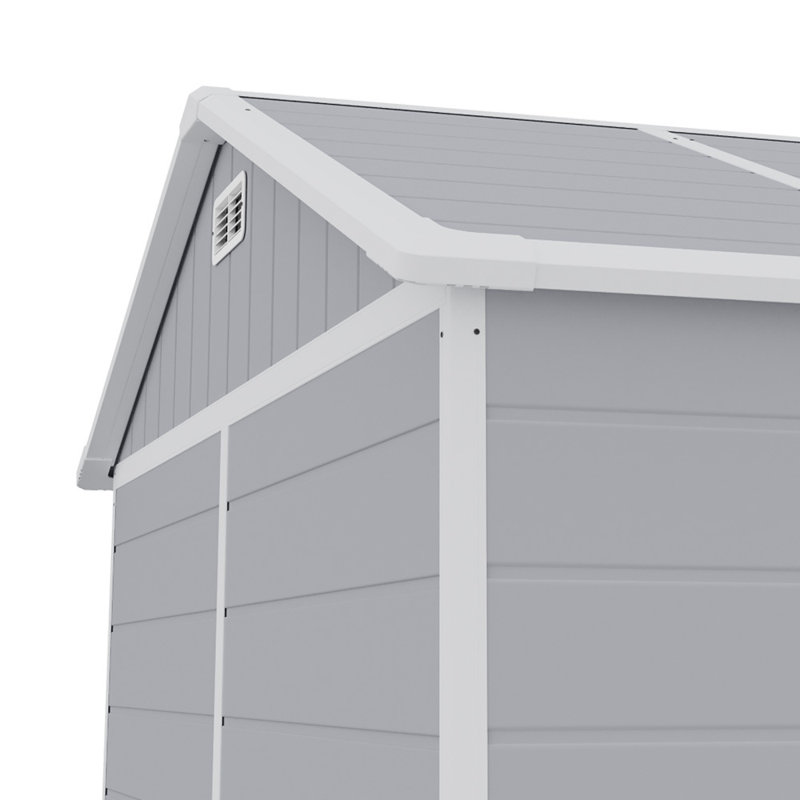 7 ft. 5 in. W x 6 ft. 5 in. D Plastic Reverse Apex Tool Shed