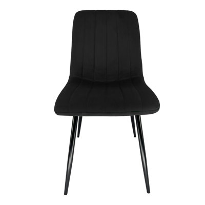 Garrettsville 47cm H Tufted Velvet Upholstered Upholstered Back Side Chair in Black