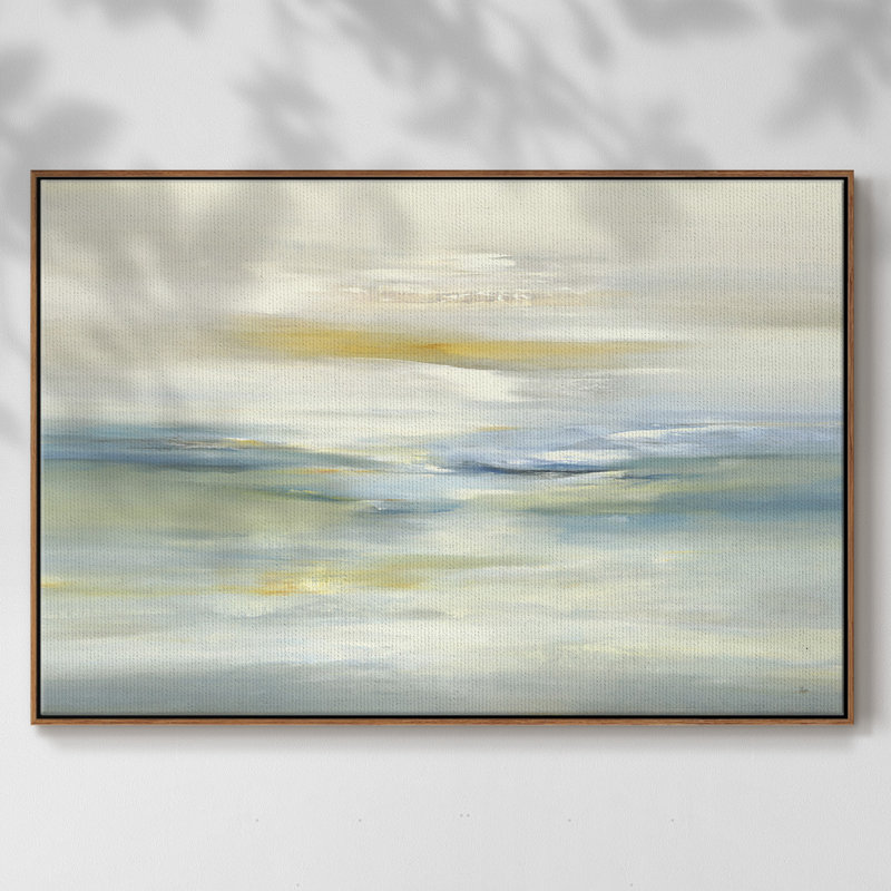 Paysage apaisant, reproduction sur toile, H 37 po x l 25 po x P 2 po, Noyer
