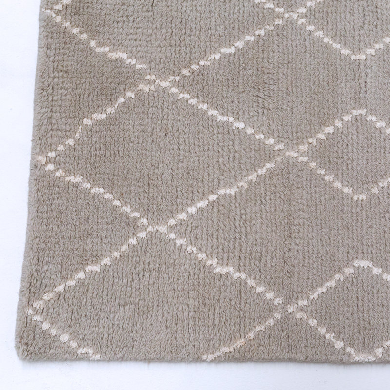 Tapis beige / crème tissé à la main Trace, Rectangle 9 pi 10 po x 13 pi 1 po