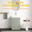 Armoire de salle de bain autoportante moderne, conception rayée, matériau standard E1, fermeture en douceur, meuble-lavabo de 20 po avec lavabo blanc, motif tendance, planche, fermeture en douceur, 50 000 cycles
