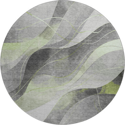 Premium Machine Washable Slesnick AMF1668 Swirls Rug