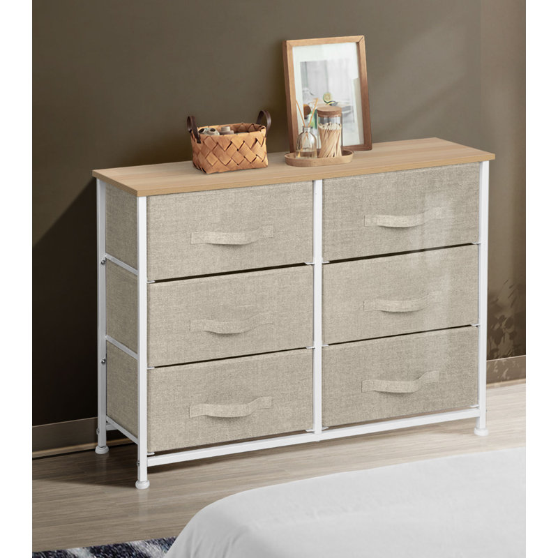 6 Drawer Storage Drawer, Beige