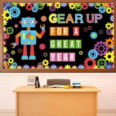 Ensemble de babillards pour enfants «Gear Up For A Great Year» - Décorations de salle de classe Steam
