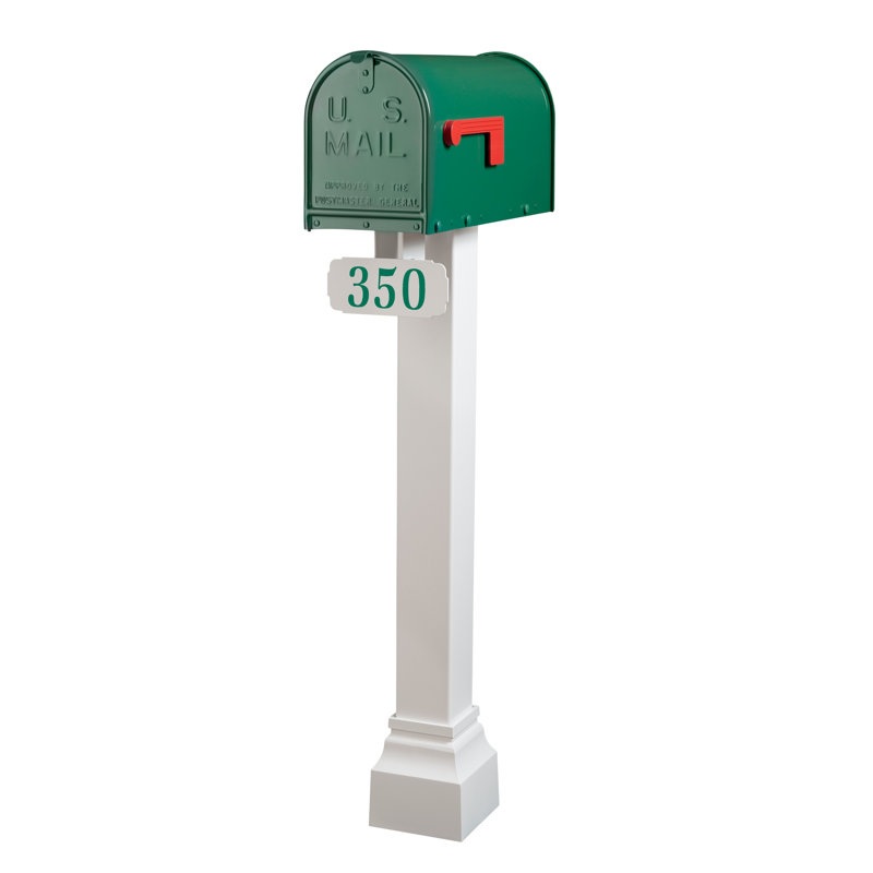 Ensemble de boîte aux lettres Janzer, Blanc/vert, Oui