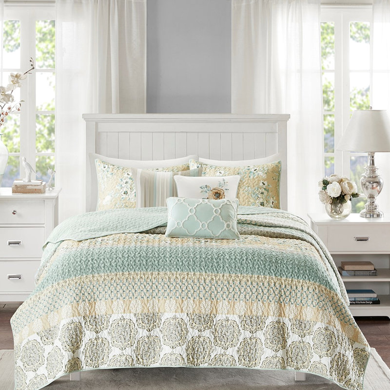 6 pièces de courtepointe en coton pour chambre à coucher très élégante