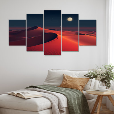 Red Desert Twilight Photo IV - Desert Multipanel Wall Art Decor Set