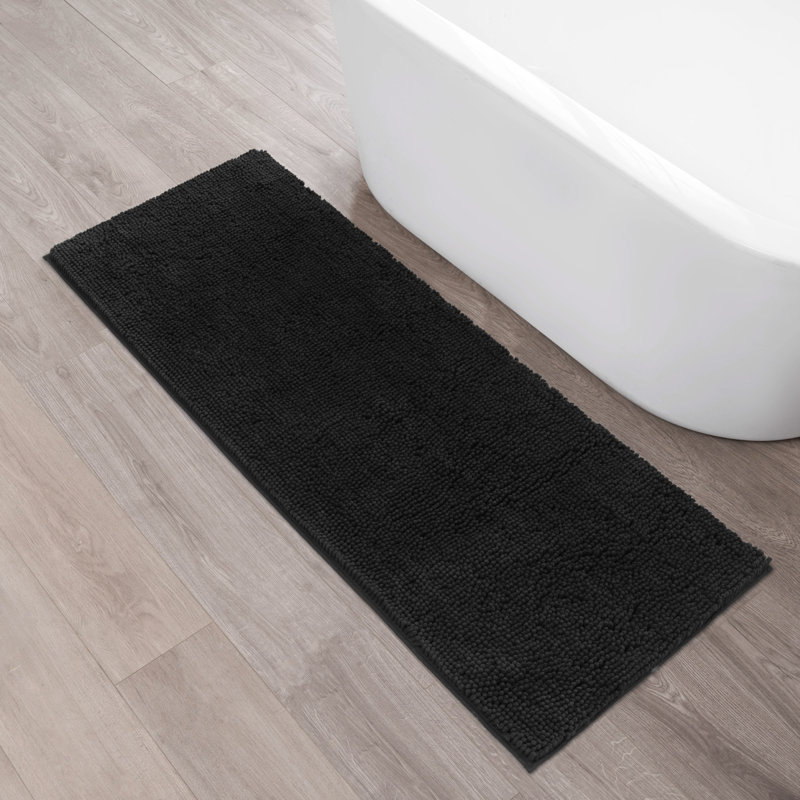 Non-Slip Bath Mat - Basics by Wayfair™, Black, Single - 24" L x 60" W