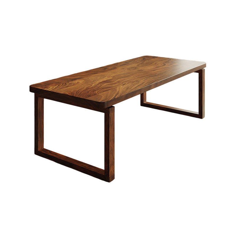 Simple modern home dining table Walnut Rectangular Solid Wood Top with Solid Wood Base Dining Table