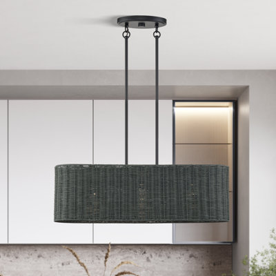 Arsdale 3 Light Black Medium Linear Chandelier