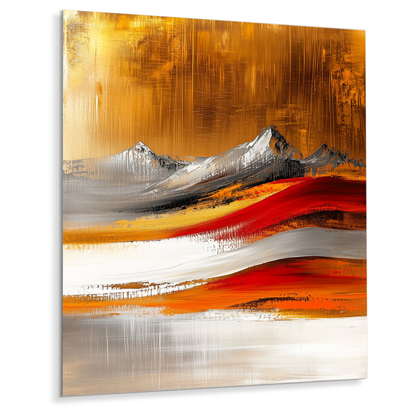 Billawock - montagnes, décoration murale en métal, reproduction d'art traditionnelle en métal, H 44 po x l 34 po