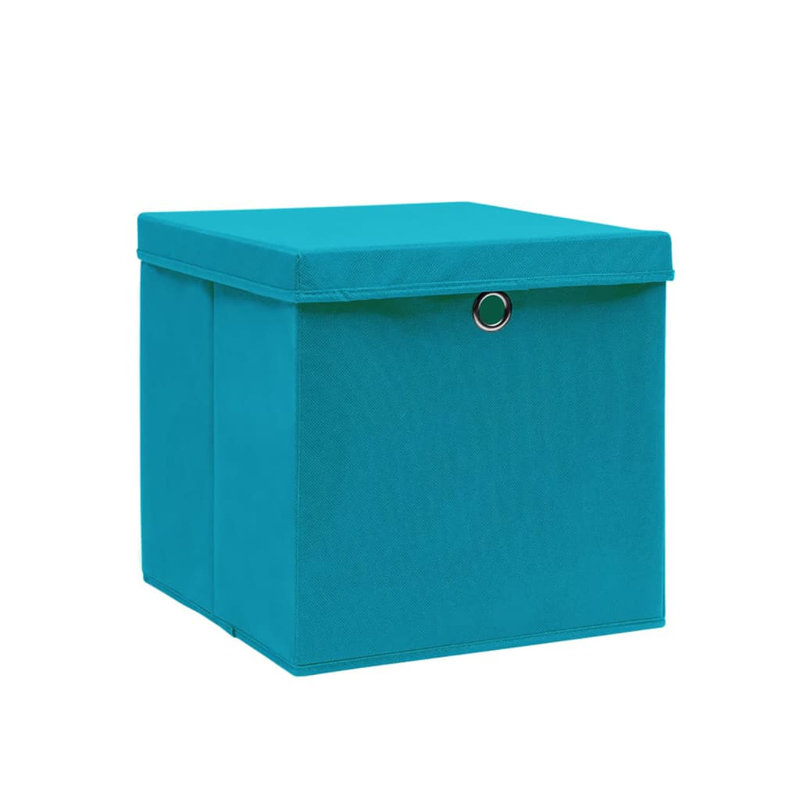 Rebrilliant Fabric Decorative Bin, Blue, 28cm H x 28cm W x 28cm D