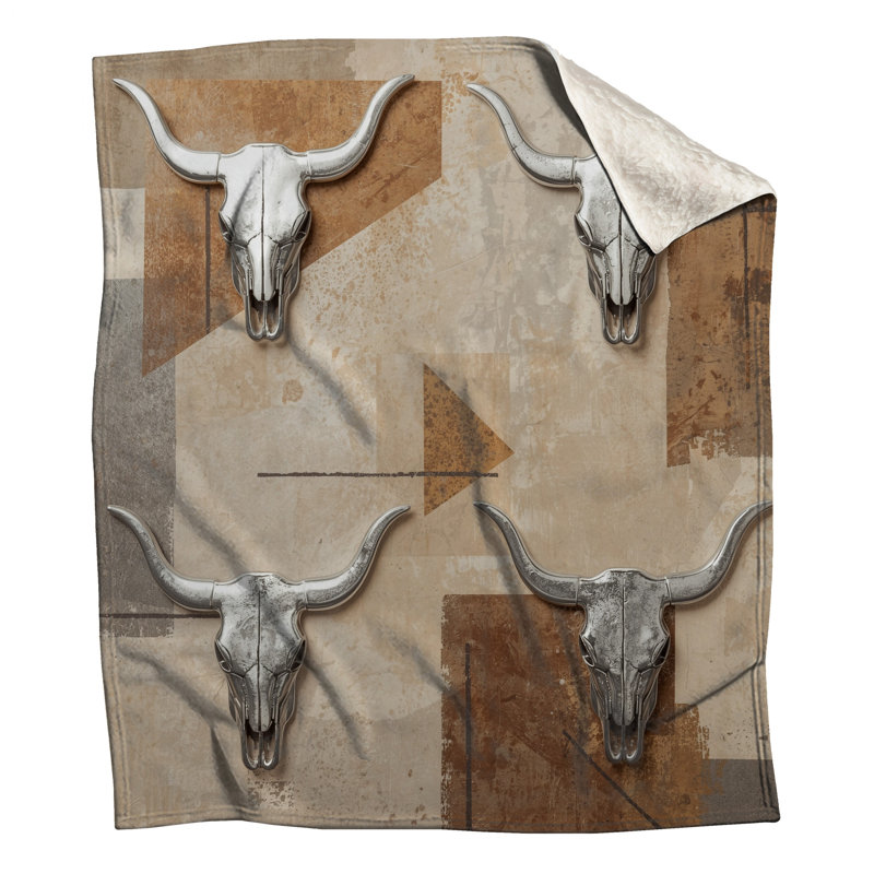 Couvertures en métal Bull Skulls, 50in W x 60in H