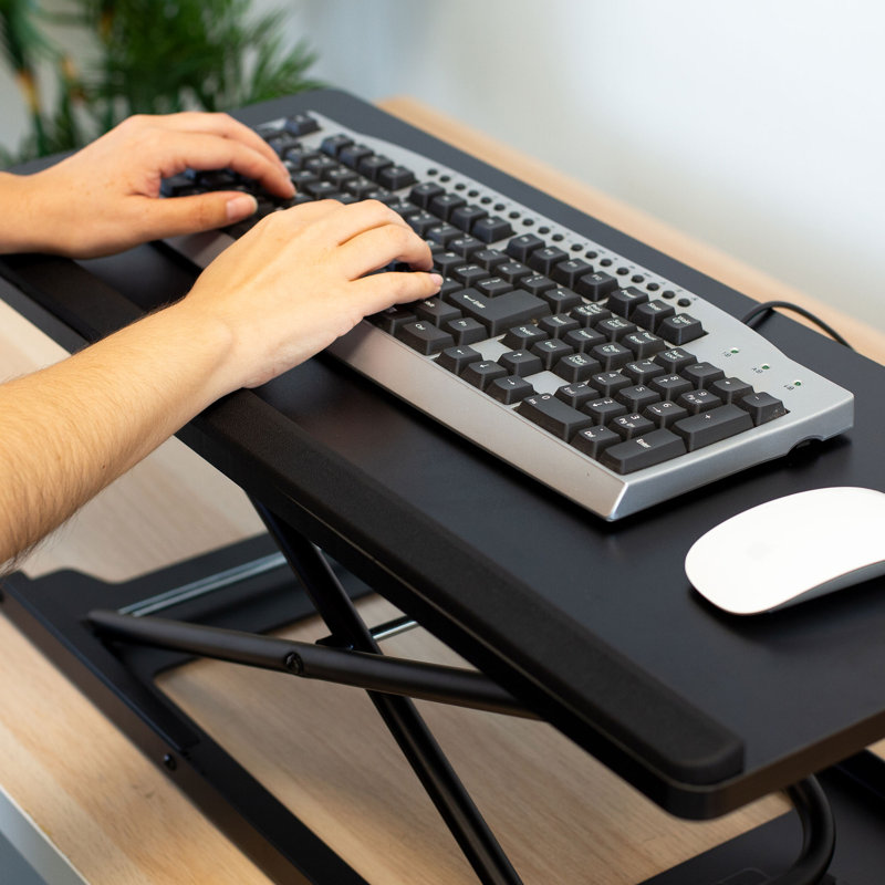 Adjustable Black Steel Standing Keyboard and Mouse Platform
