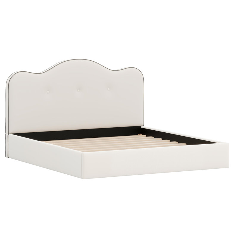 Lit plateforme tapissier au design contemporain raffiné