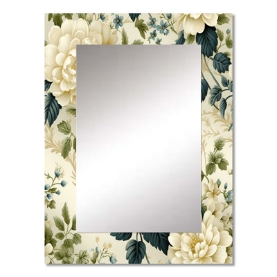 Vintage Lace Trellis Victorian Pattern - Floral Decorative Mirror, Floral Large Wall Mirror, Printed Metal Art