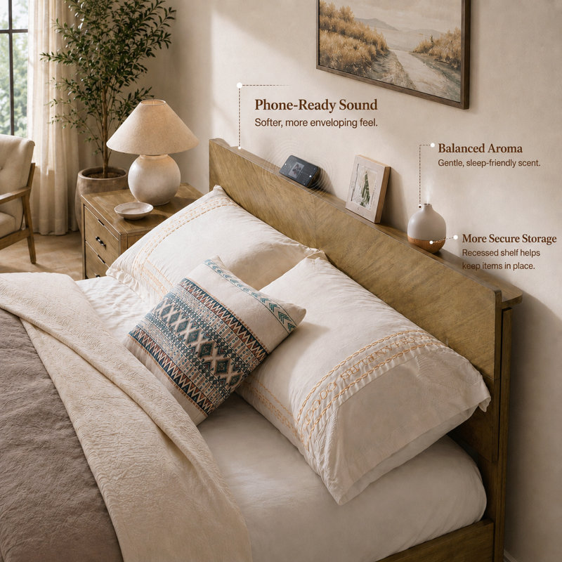 Solid Wood Platform Bed with No-Tool Quick Assembly