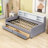 Twin Two Drawers Wood Upholstered Daybed with Storage Shelves-1926864949