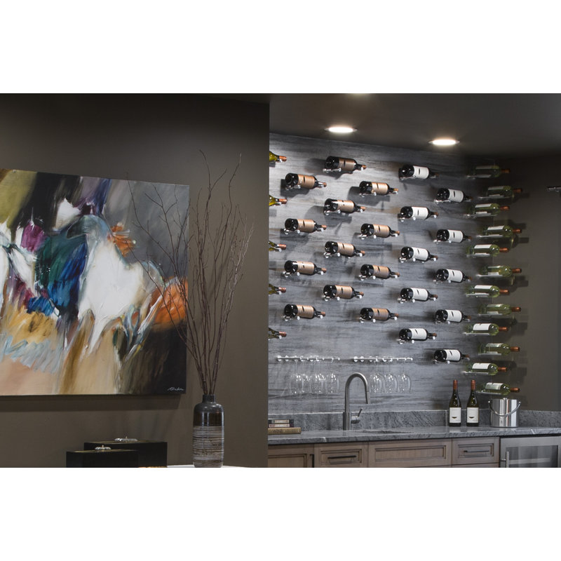 Kinde Wall Mounted Wine Bottle Rack, Gunmetal
