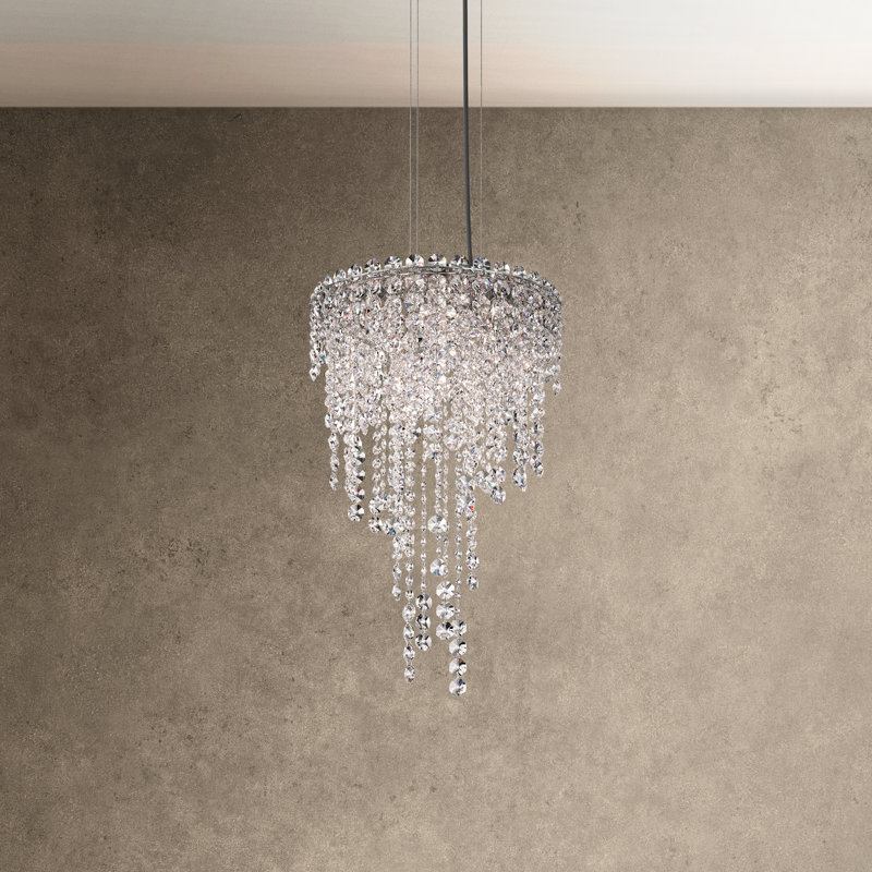 Chantant 4 - Light Glass Tiered Chandelier, 23" H x 14" W x 14" D, Heritage Handcut