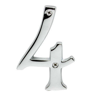 3.88'' H Reflective Brass House Number
